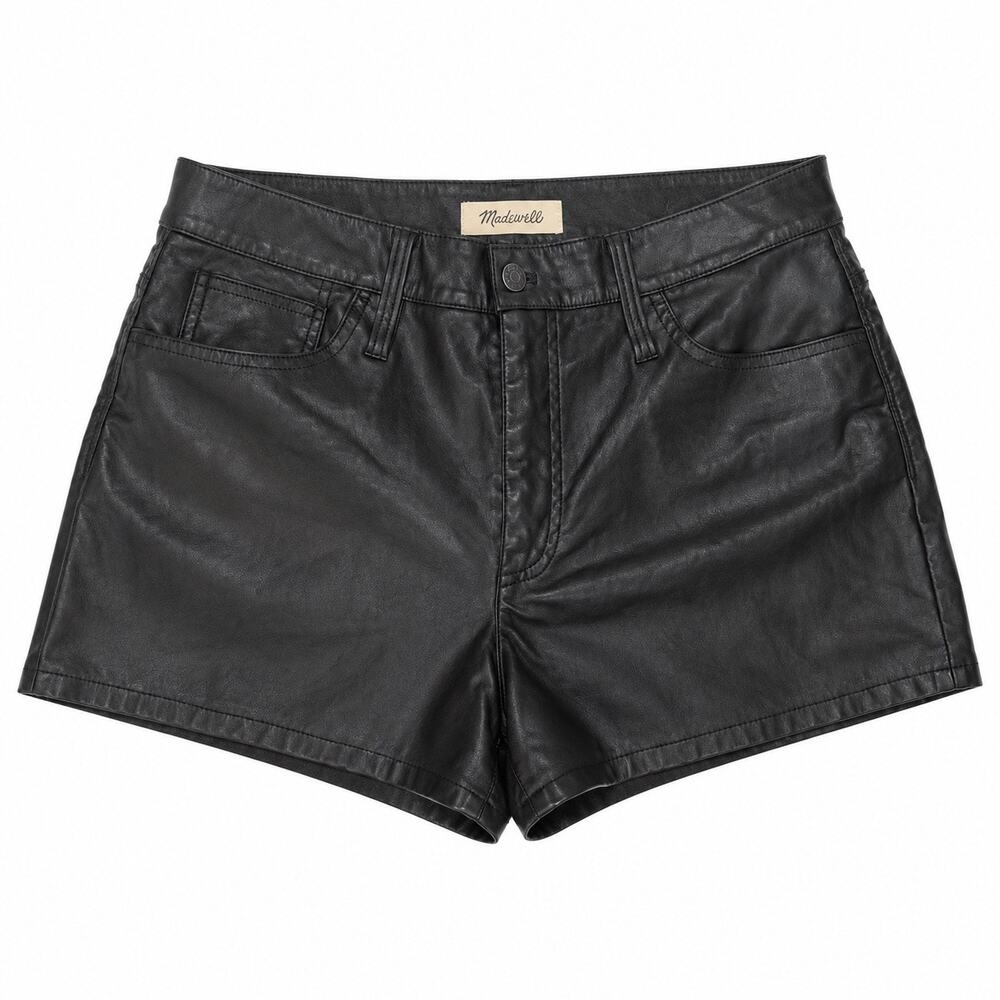 Madewell Black Faux Leather Shorts. Mid to high waist. Women 30